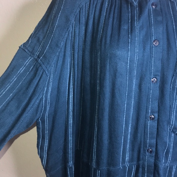 Free People Cozy Nights Embroidered Stripe Blouse - Picture 4 of 8